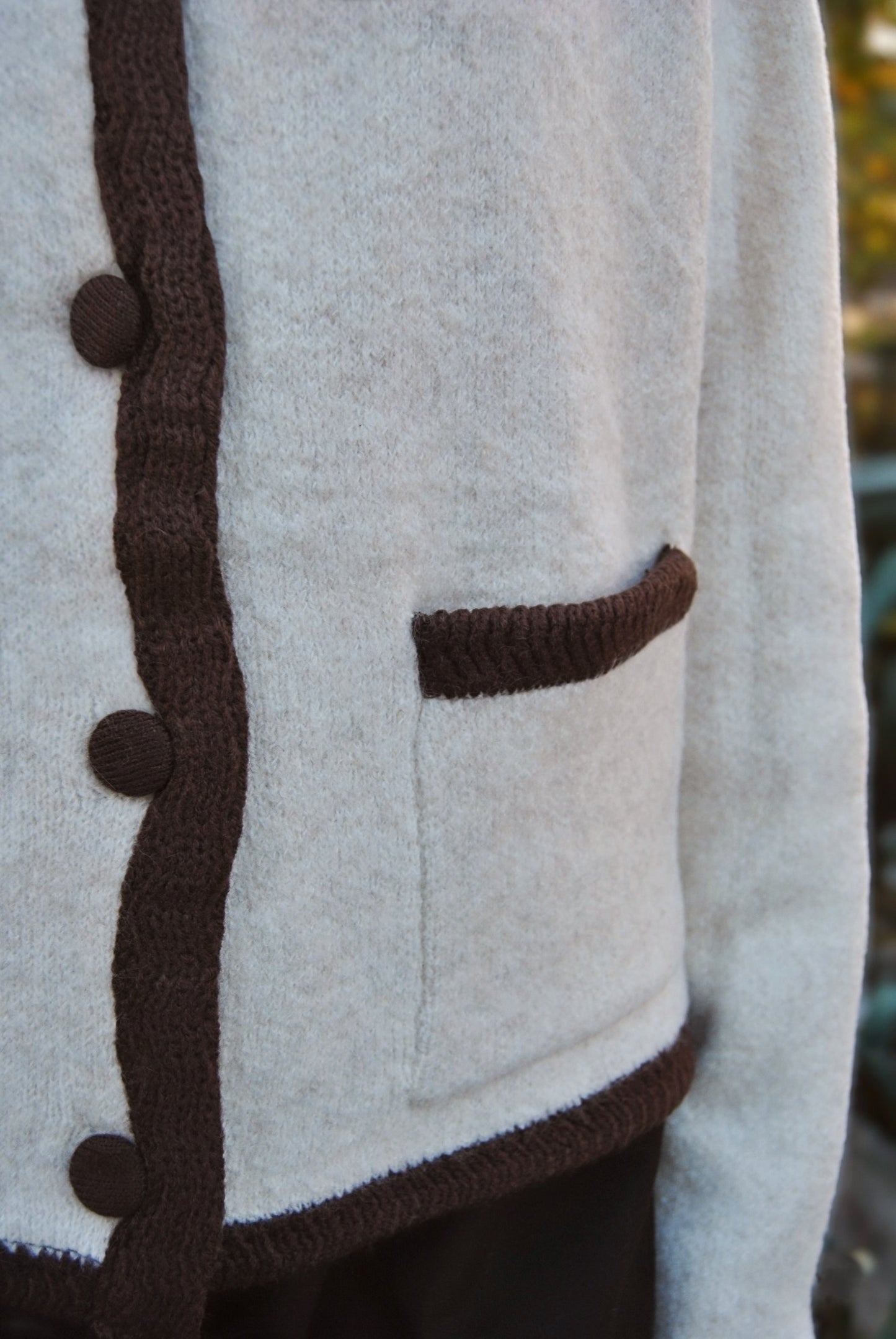 Gilet Elie écru et chocolat