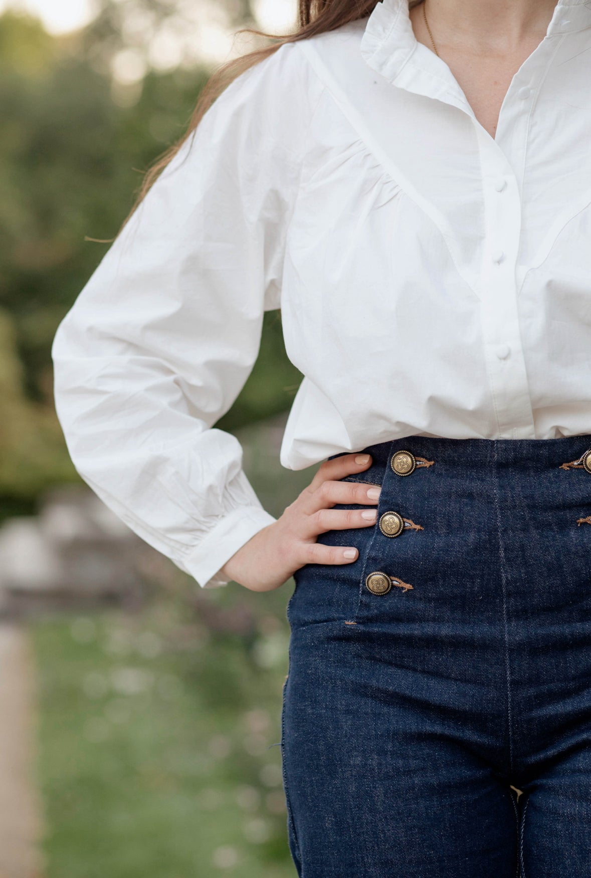 Jean denim brut à pont Aliénor