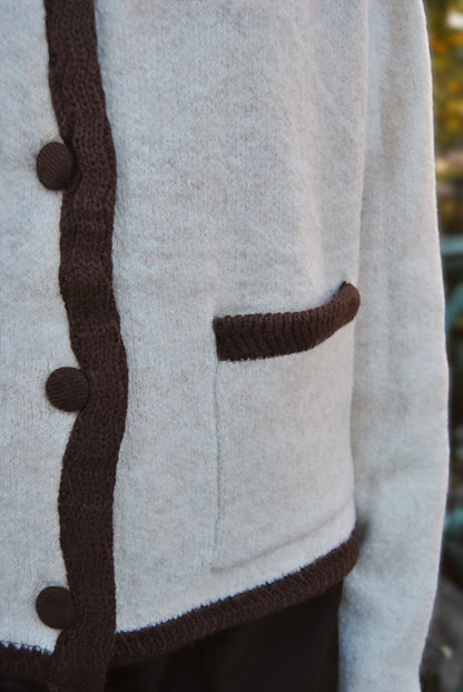 Gilet Elie écru et chocolat