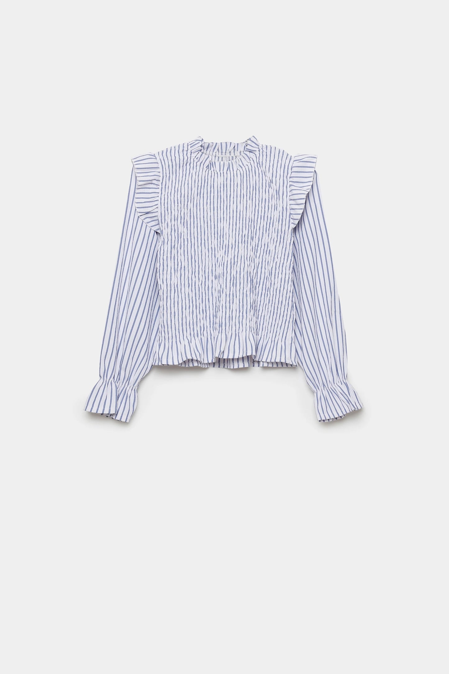 Blouse smockée à rayures