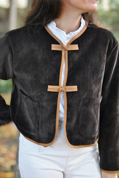 Gilet velours brun Louis