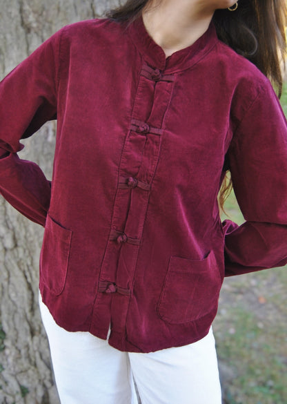 Blouse velours bordeaux Alice