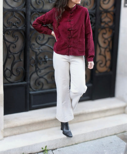 Blouse velours bordeaux Alice