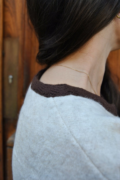 Gilet Elie écru et chocolat