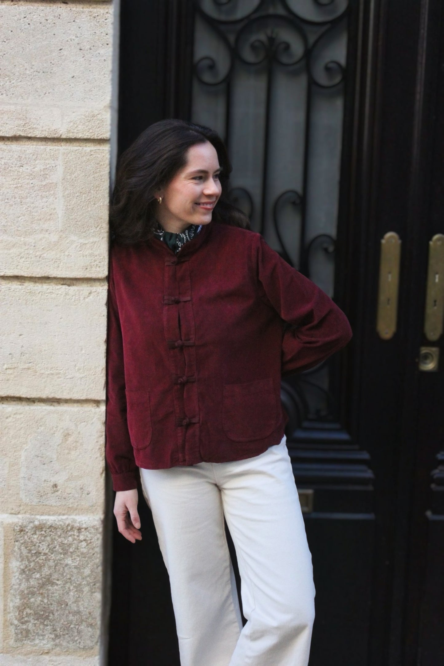 Blouse velours bordeaux Alice