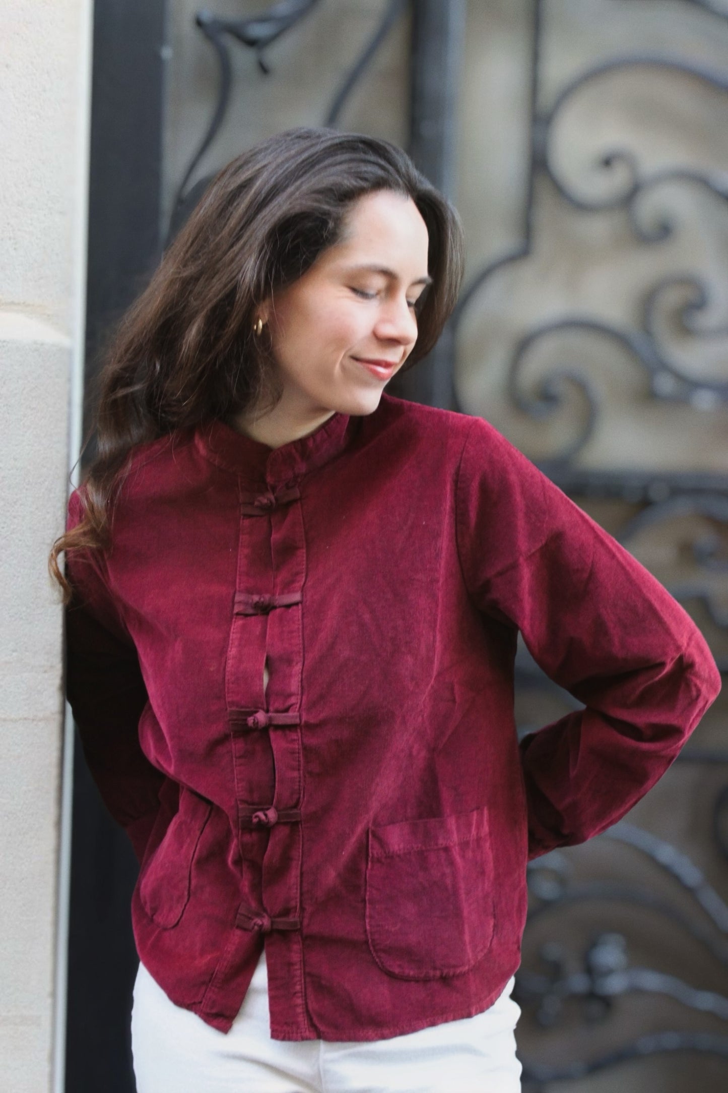 Blouse velours bordeaux Alice