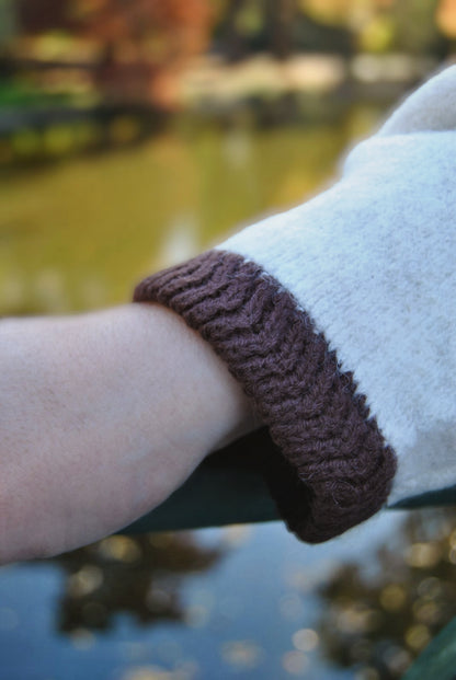 Gilet Elie écru et chocolat