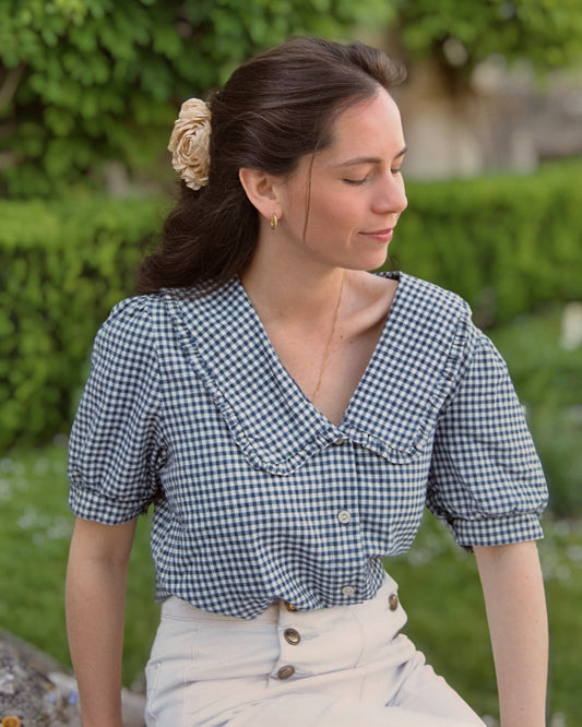 Blouse Rosalie vichy bleu