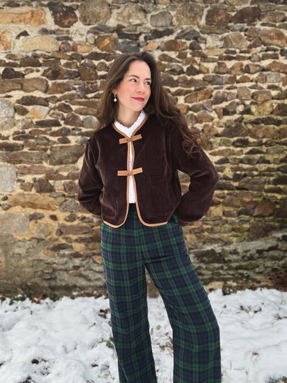 Gilet velours brun Louis