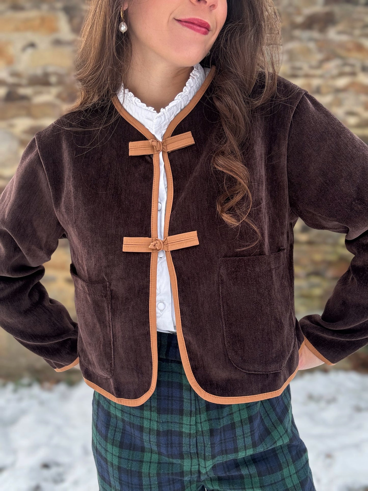 Gilet velours brun Louis