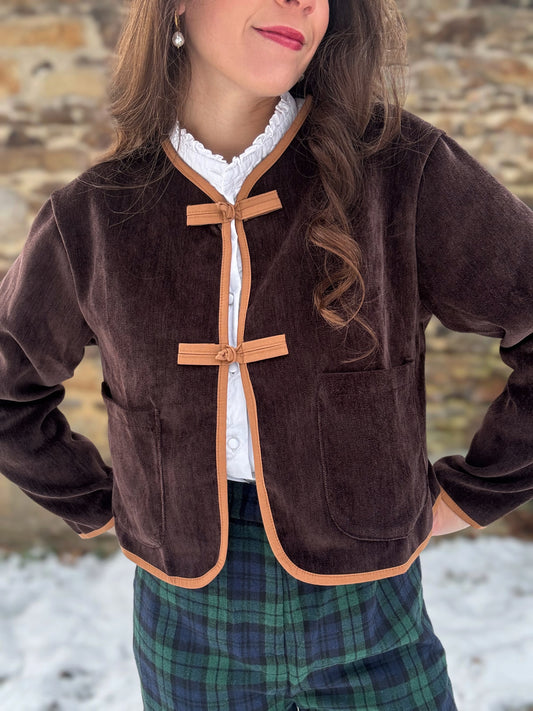 Gilet velours brun Louis