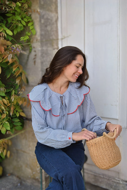 Blouse vichy col Claudine Louisa