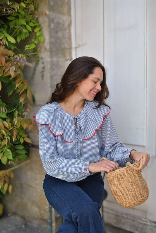 Blouse vichy col Claudine Louisa