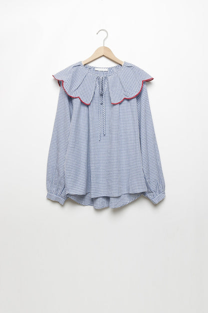 Blouse vichy col Claudine Louisa