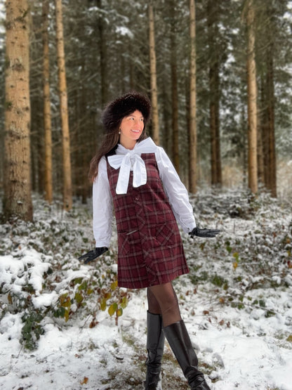 Robe Hortense tartan bordeaux