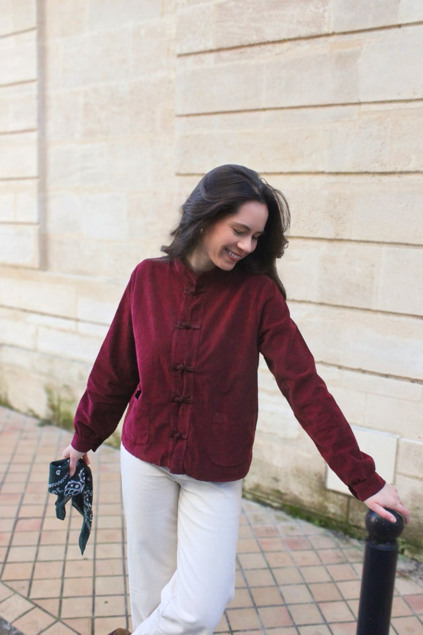Blouse velours bordeaux Alice