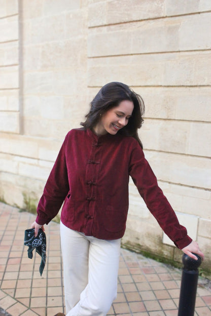 Blouse velours bordeaux Alice