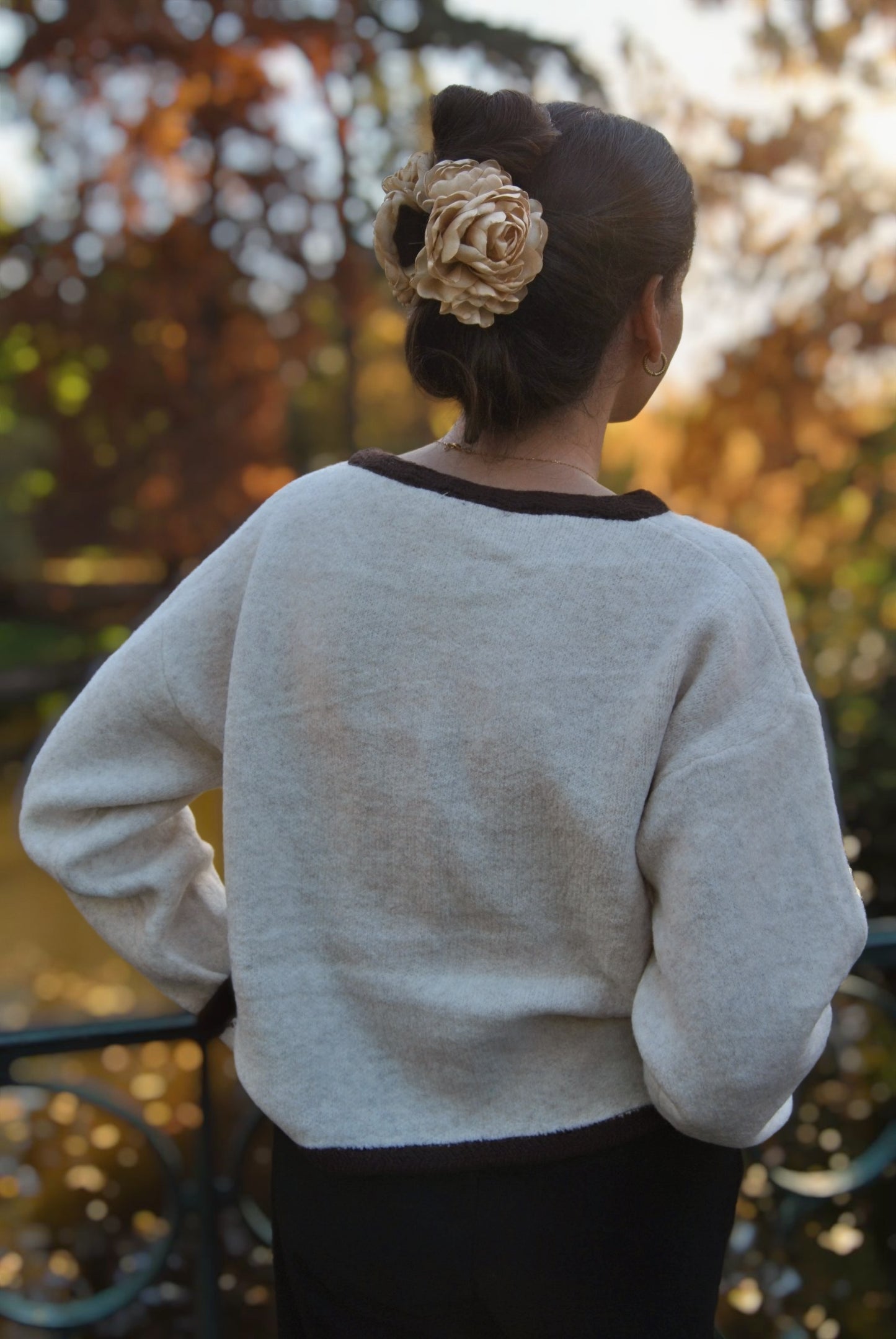 Gilet Elie écru et chocolat