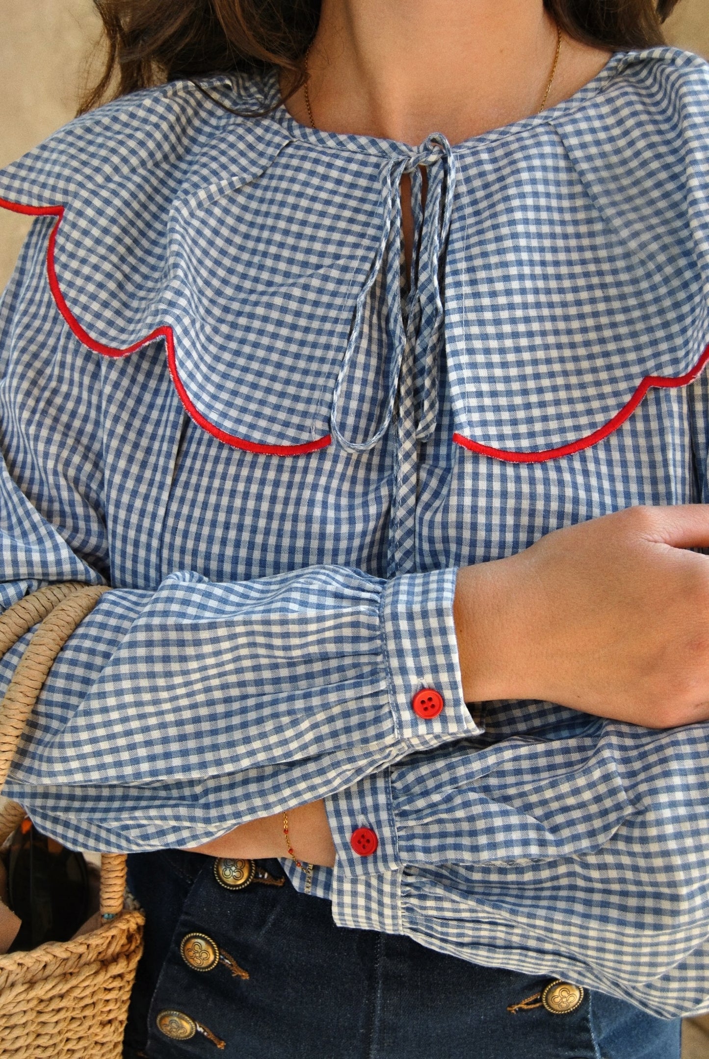 Blouse vichy col Claudine Louisa