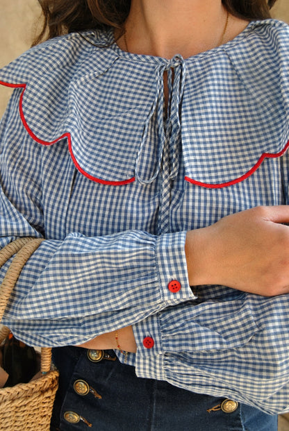 Blouse vichy col Claudine Louisa