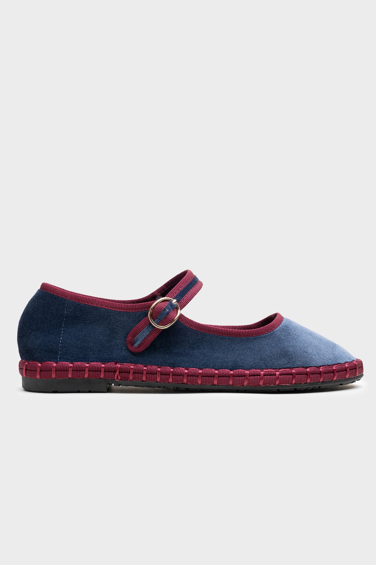 Ballerines Adèle bleu et bordeaux PRÉCOMMANDE