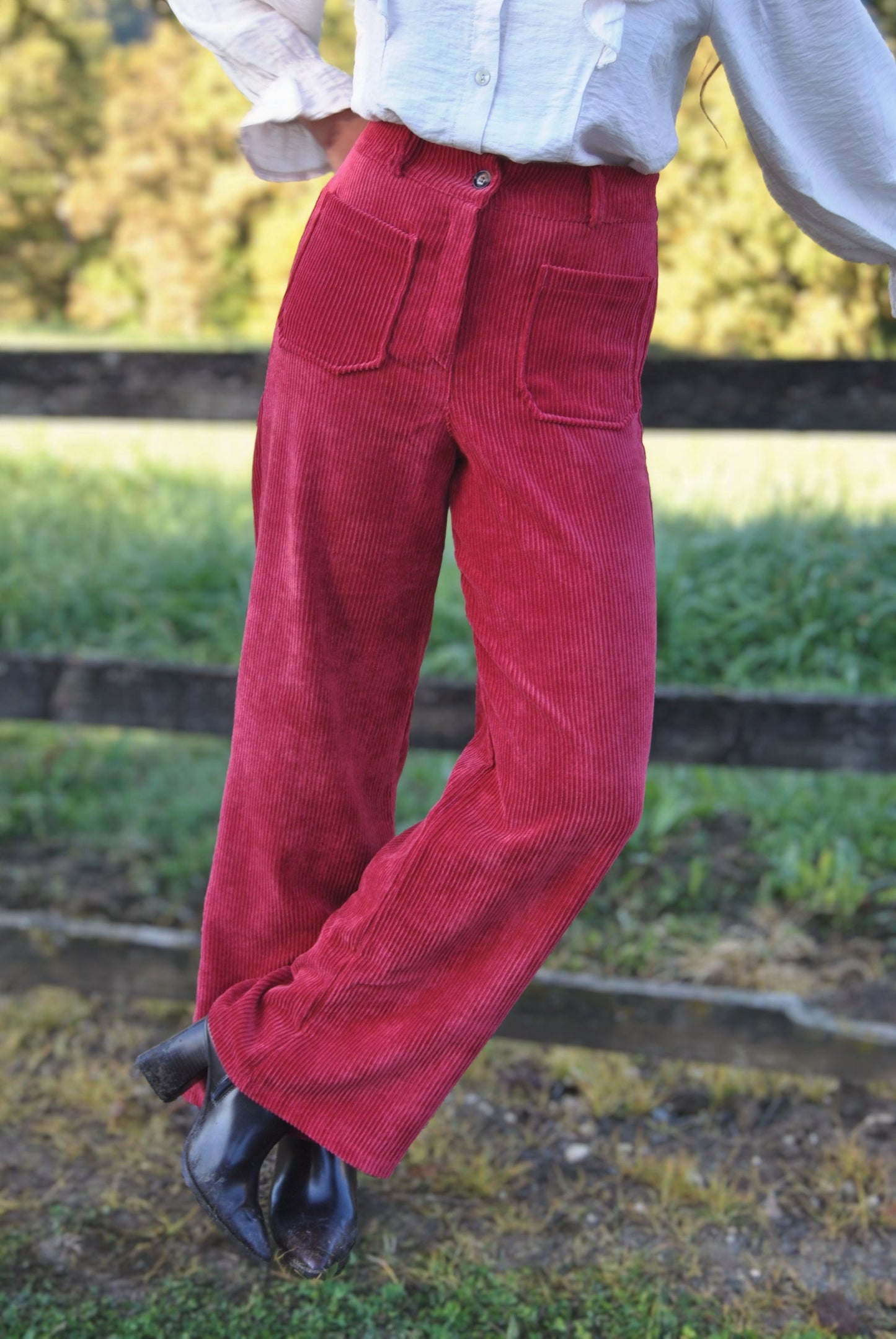 Pantalon Léopold rouge vif