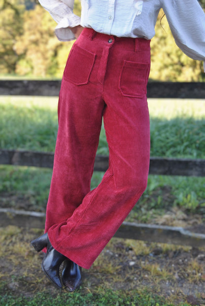 Pantalon Léopold rouge vif