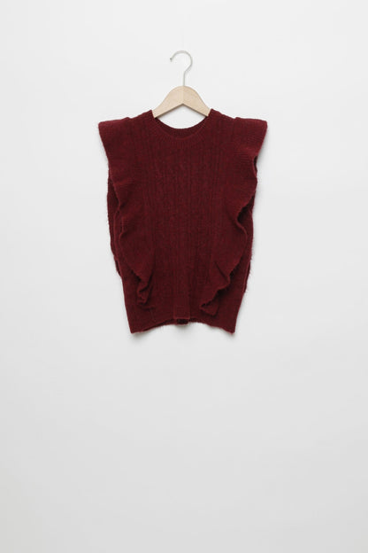 Pull sans manches Alienor bordeaux