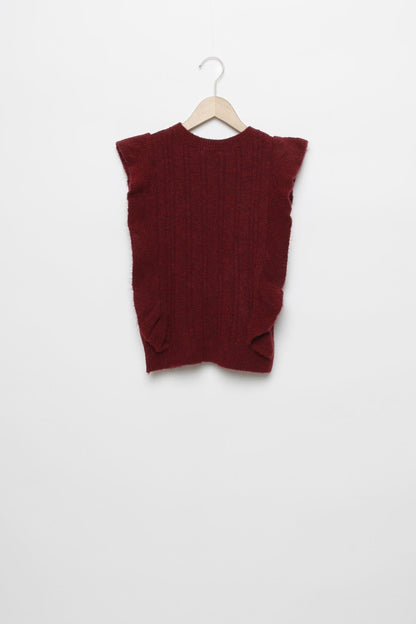 Pull sans manches Alienor bordeaux