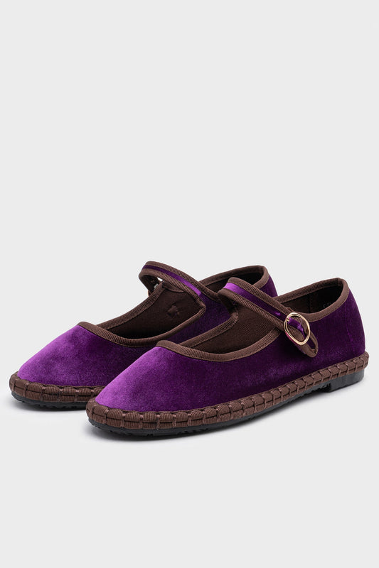 Ballerines velours violettes