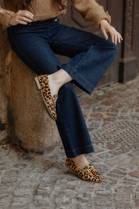 jean taille haute élégant boutique brun sézane-BRUN